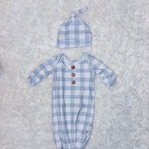 Newborn Knotted Gown and Hat